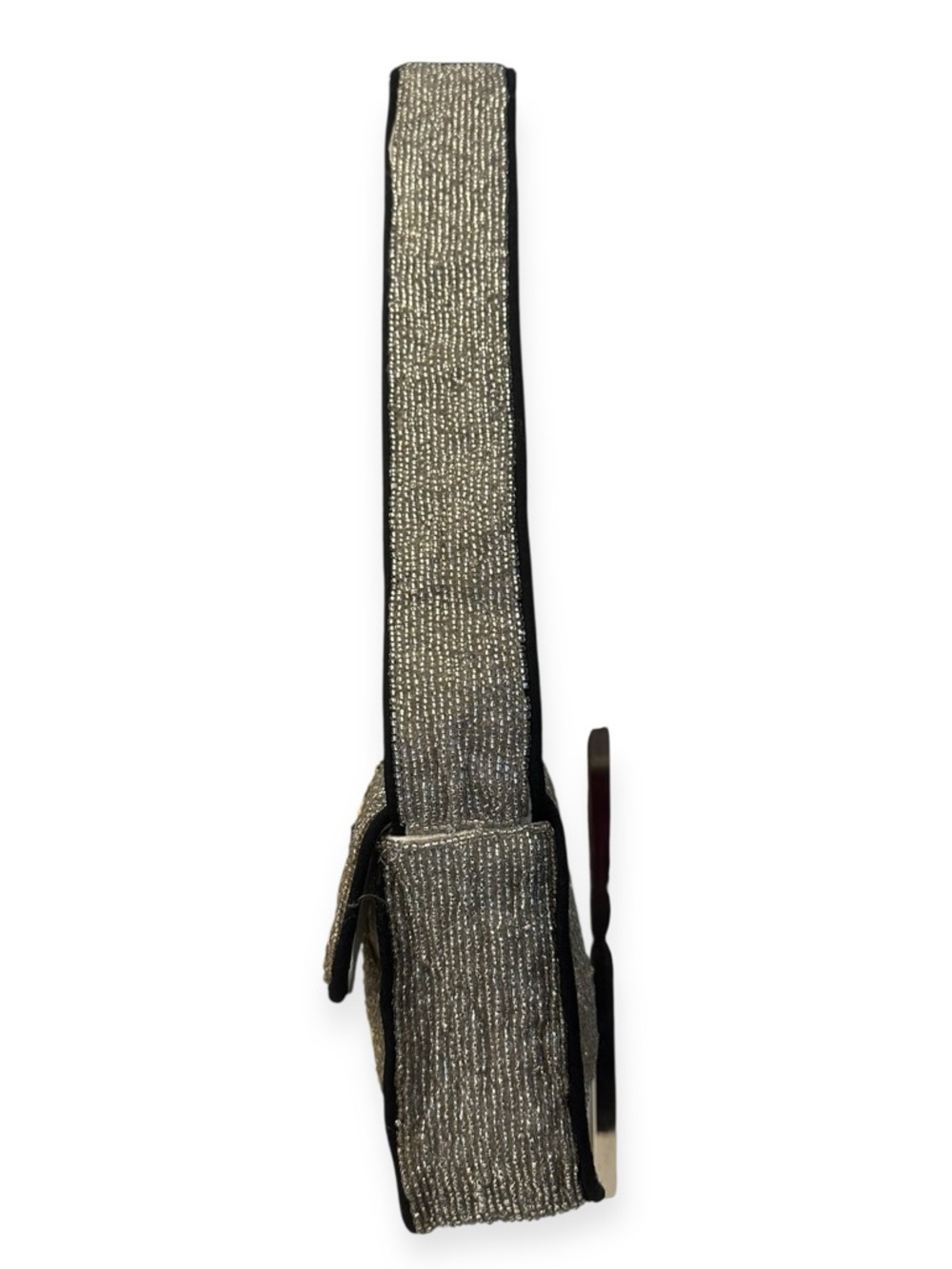 NEW Beaded Sushi Motif Shoulder Bag in Metallic Silver - Picture 2 of 4